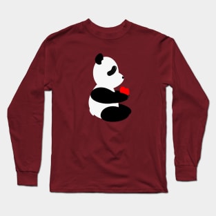 Panda With Heart Long Sleeve T-Shirt